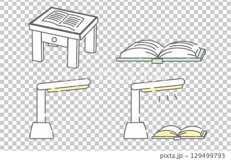 書桌和閱讀燈的插圖 129499793
