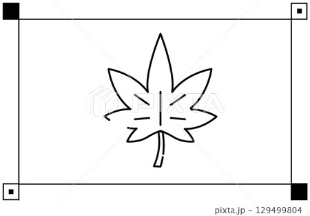 もみじのシンプルな線画イラストアイコン 129499804