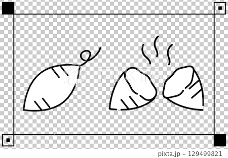 焼き芋のシンプルなイラスト 129499821