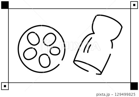レンコンの断面とまるごとのイラスト 129499825