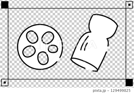 レンコンの断面とまるごとのイラスト 129499825