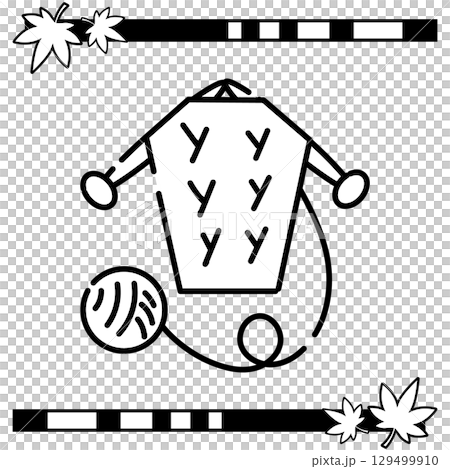 編み物とセーターのアイコンイラスト 129499910