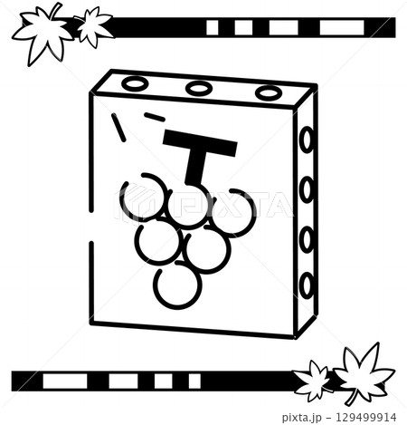 ぶどうの絵が描かれたキャンバスのシンプルイラスト ぶどうの絵が描かれたキャンバスのシンプルイラスト 129499914