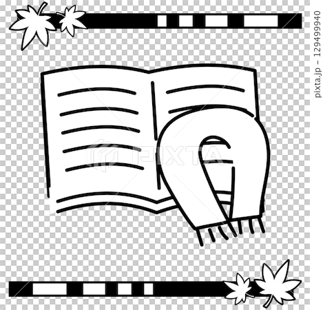 Book and scarf illustration icon Book and scarf illustration icon 129499940