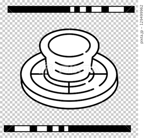ろくろに乗った成形中の陶器のイラスト 129499962