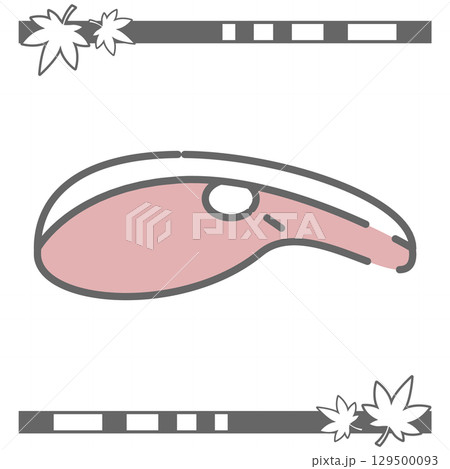 シンプルな鮭のイラスト 129500093