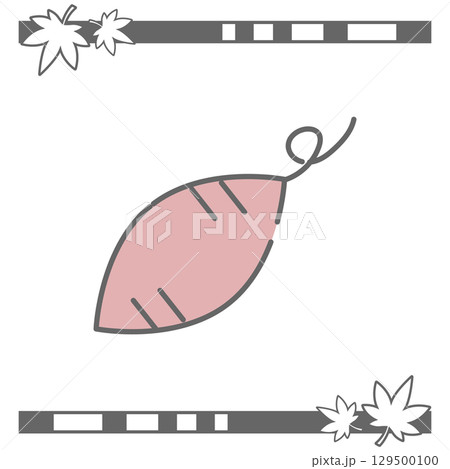 くすみピンクのさつまいものイラスト 129500100