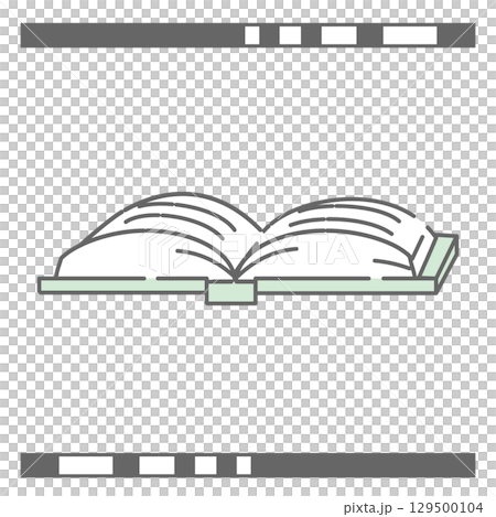横から見た開いた本のシンプルアイコン 129500104