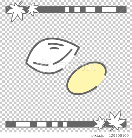 ぎんなんと殻のイラスト（シンプル） 129500109