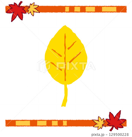 黄色い落ち葉のイラスト 129500228