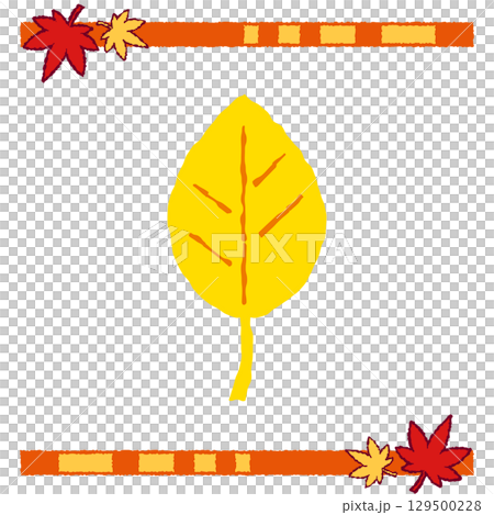 黄色い落ち葉のイラスト 129500228