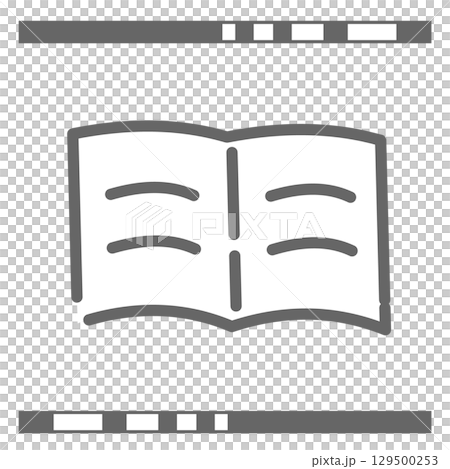 簡單的打開的書圖示插圖 129500253