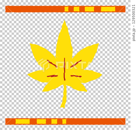 Yellow maple leaf illustration (autumn/autumn leaves) 129500321