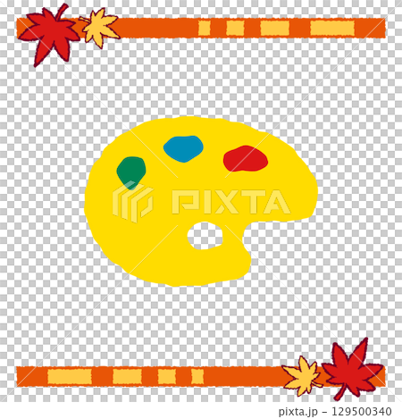 黄色い絵の具パレットのイラスト 129500340