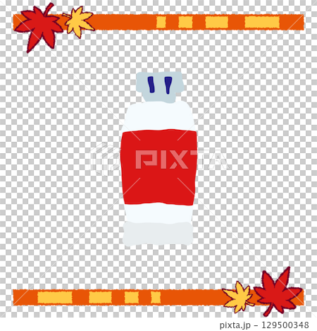 紅色和白色油漆管的插圖 129500348