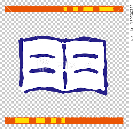 縦読みの開いた本のイラスト 縦読みの開いた本のイラスト 129500359