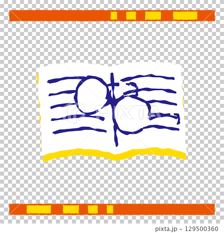 開いた本とメガネのイラスト 開いた本とメガネのイラスト 129500360