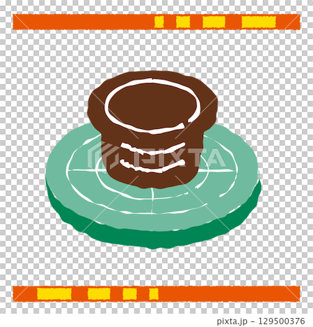 陶輪上的棕色陶器插圖 129500376