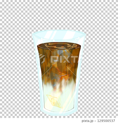 氷の入った冷たいカフェラテ 129500537