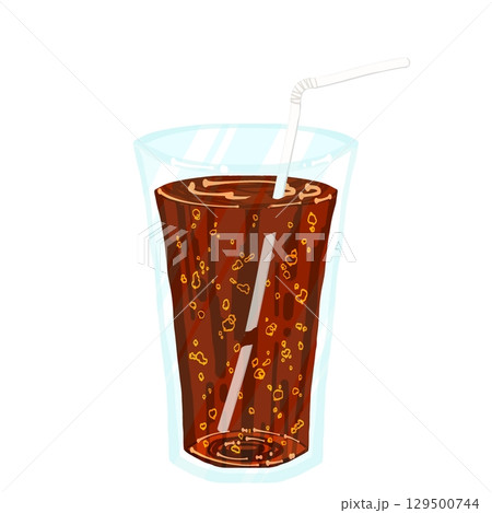 ストローの入ったコーラ ストローの入ったコーラ 129500744
