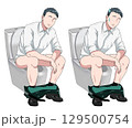 トイレする男性セット 129500754
