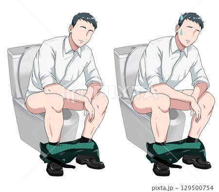 トイレする男性セット 129500754
