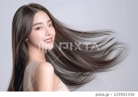 キレイな髪の女性「AI生成画像」 129501330