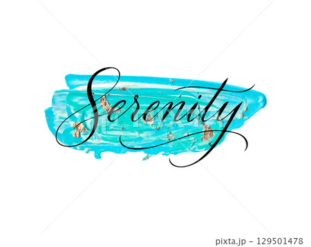 Elegant calligraphy word on blue, golden and white acrylic brush stroke. Perfect for design, typography, and creative decoration. Vector Elegant calligraphy word on blue, golden and white acrylic brush stroke. Perfect for design, typography, and creative decoration. Vector 129501478