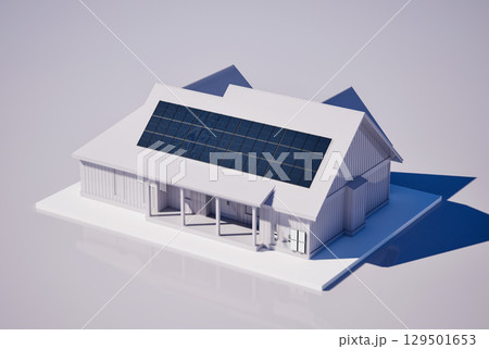Battery energy storage system for residential used with solar panel on roof 129501653