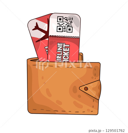illustration of ticket in wallet 129501762