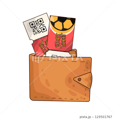 illustration of ticket in wallet 129501767