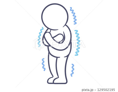 自分で自分を抱きしめる人のイラスト 129502195