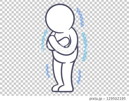 Illustration of a person hugging themselves 129502195