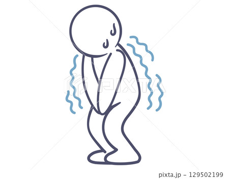 トイレを我慢する人のイラスト トイレを我慢する人のイラスト 129502199