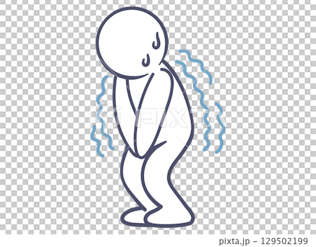 一個人在廁所裡抓東西的插圖 129502199