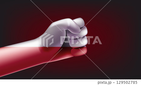 Fist with flag of Poland. 3d vector illustration Fist with flag of Poland. 3d vector illustration 129502785