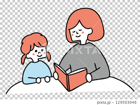 一位女士正在為孩子讀書 一位女士正在為孩子讀書 129503048