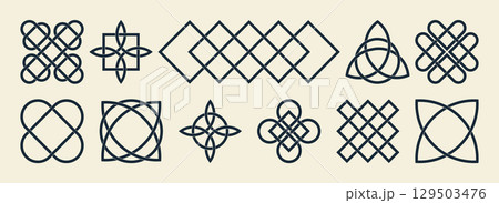Traditional celtic designs and irish knot motifs 129503476