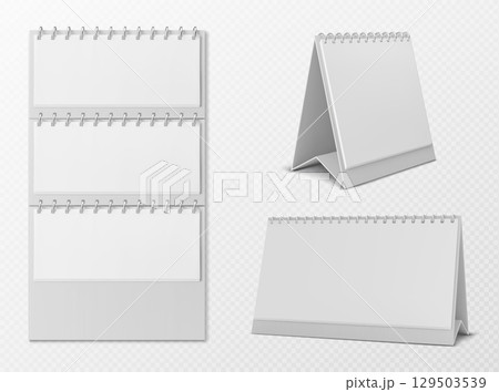 Paper calendar mockup with spiral binding 129503539