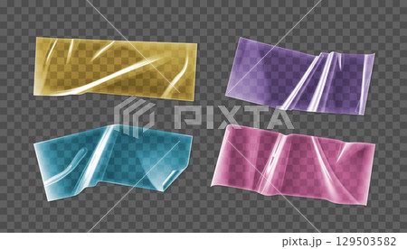 Colorful transparent glossy tape strips Colorful transparent glossy tape strips 129503582