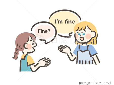 英会話をしている女の子2人 英会話をしている女の子2人 129504891