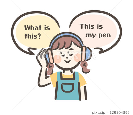 英語のリスニング学習をしている女の子 129504893