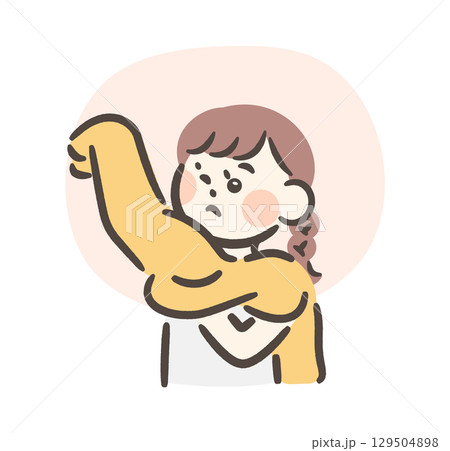 セーターに着替える女の子 セーターに着替える女の子 129504898