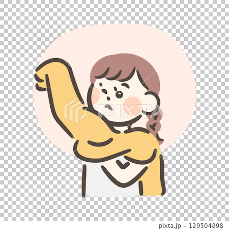 セーターに着替える女の子 セーターに着替える女の子 129504898