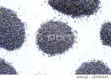 Dried lavender buds for brewing a herbal tea 129505425