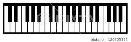 音楽会の発表でピアノで音楽を奏でるイラスト 129505535