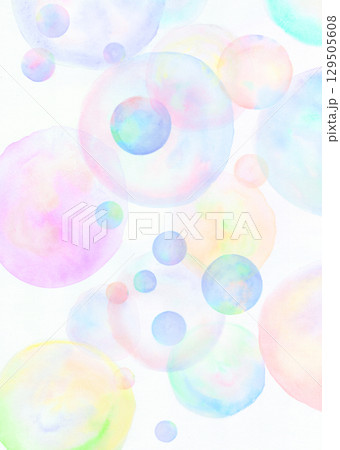 水玉模様の水彩背景 129505608