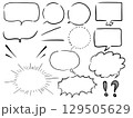 シンプルな手描きふきだしセット 129505629