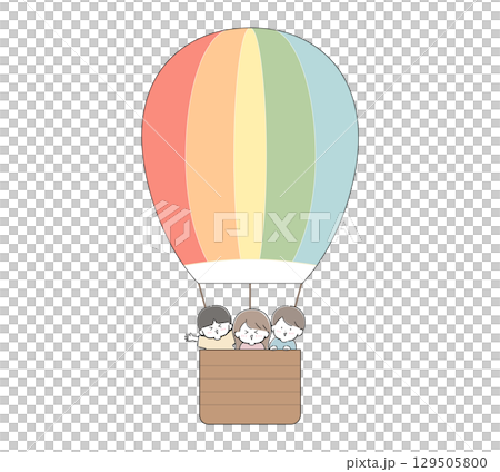 孩子們騎著五顏六色的氣球 2 129505800