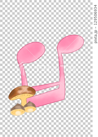 Musical note with chestnuts 129506934
